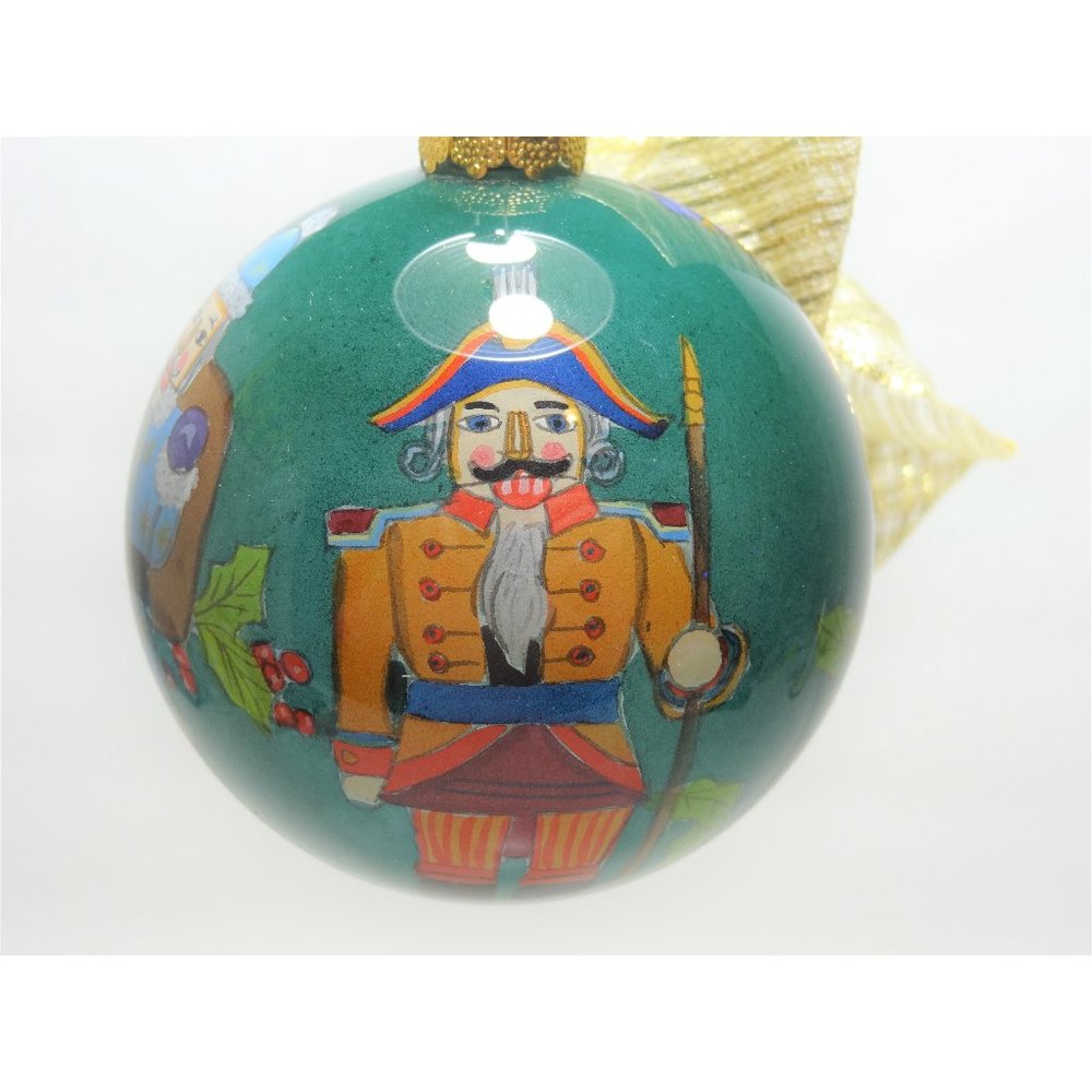 Christmas Ornament Glass Hand Painted On Inside